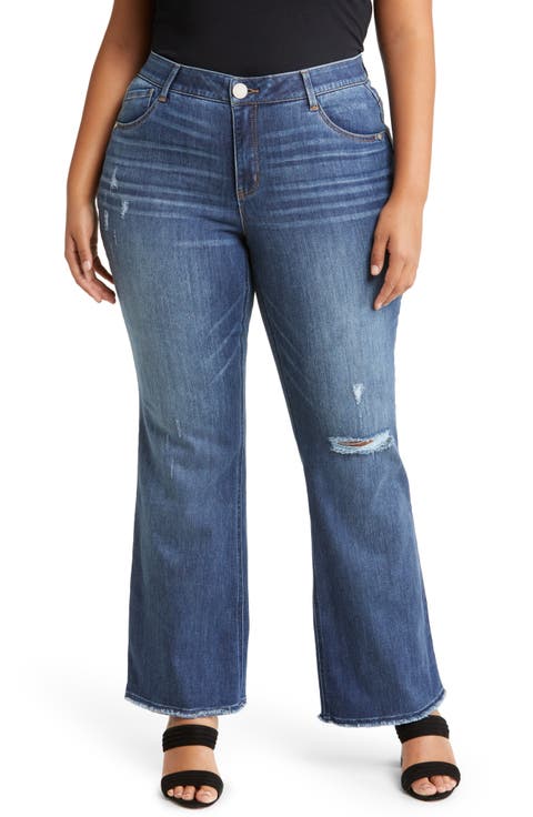 'Ab'Solution High Waist Itty Bitty Bootcut Jeans (Plus Size)