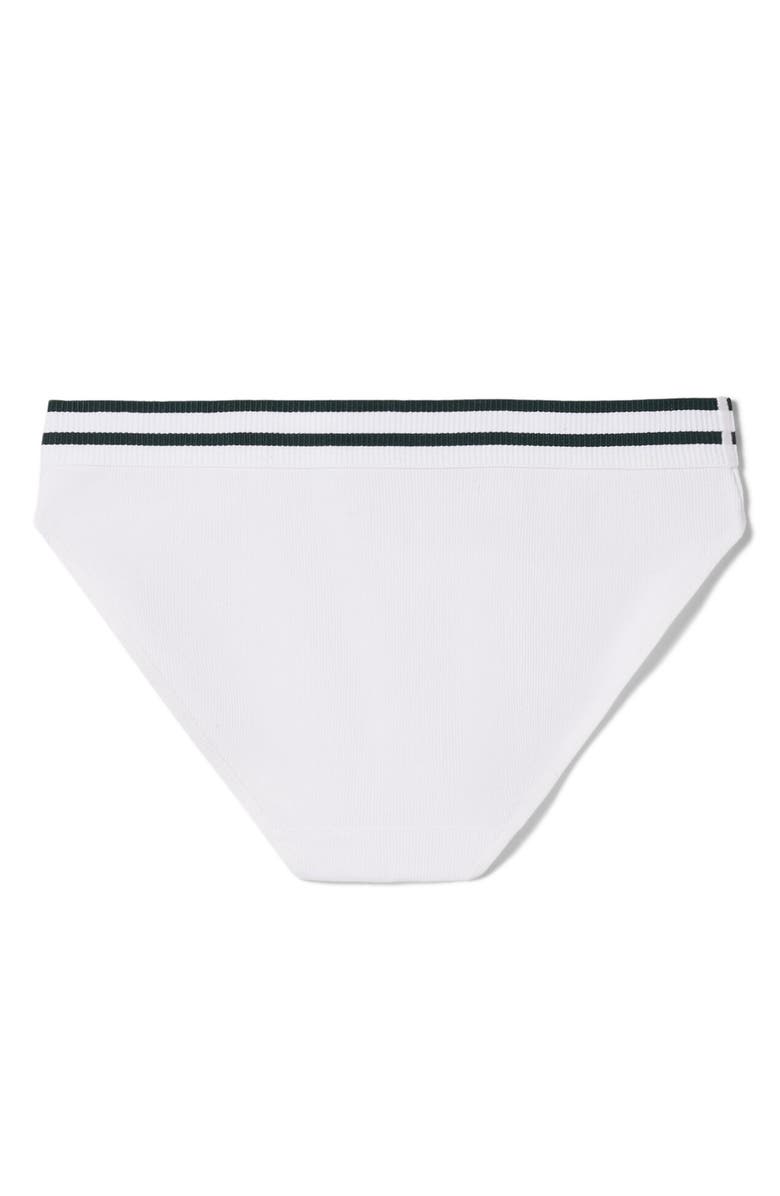 Lacoste Cotton Blend Rib Briefs, Alternate, color, White