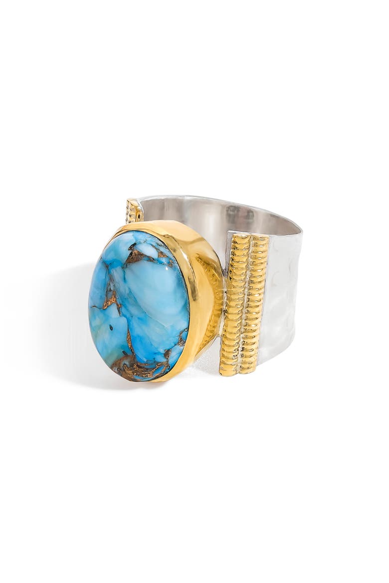 Oval Gemstone Ring, Main, color, TURQUOISE