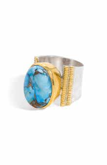 YS GEMS Oval Gemstone Ring