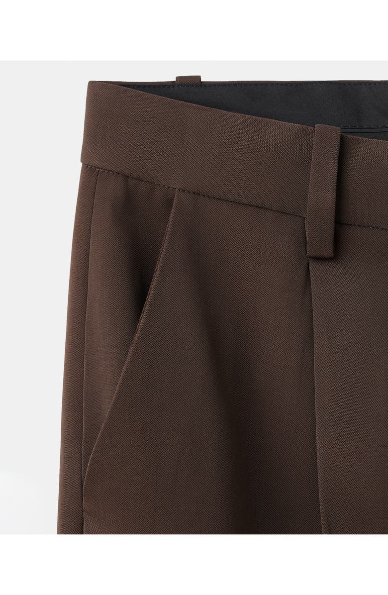 MANGO Selection Pleat Front Straight Leg Pants, Alternate, color, Chocolate