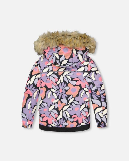Deux Par Deux Two-piece Play Snowsuit With Allover Jacket And Solid Pant In Multi