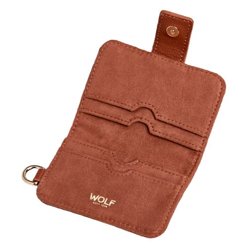 Wolf Mimi Swirl Card Case In Nutshell Brown