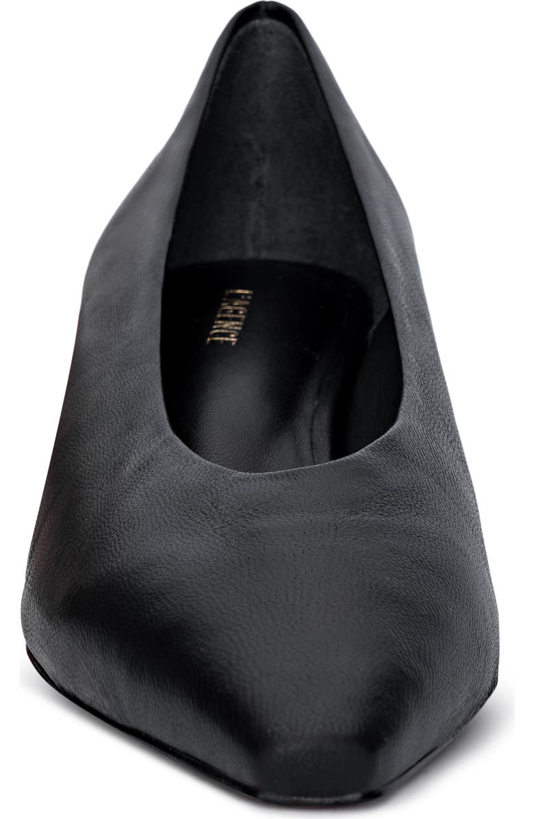 L'AGENCE Suzanne Pointed Toe Flat, Alternate, color, Black Leather