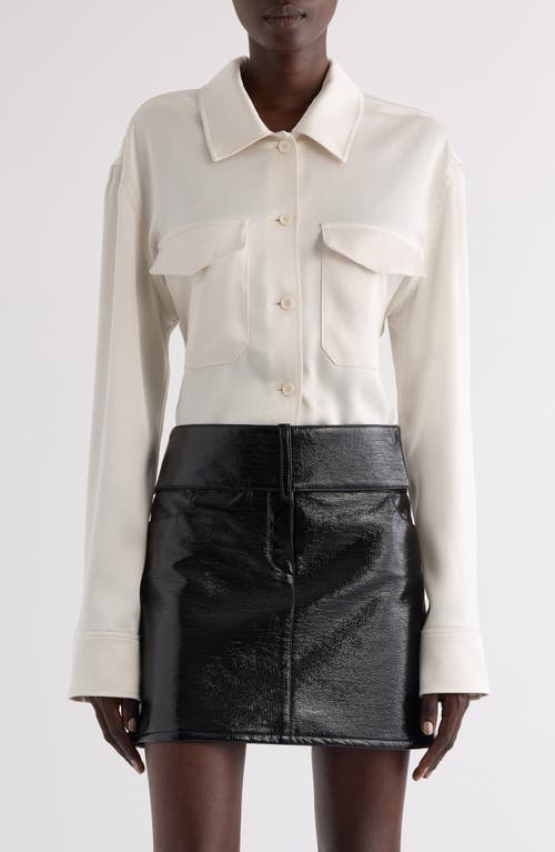 Shop Courrèges 2-pocket Satin Shirt In Natural