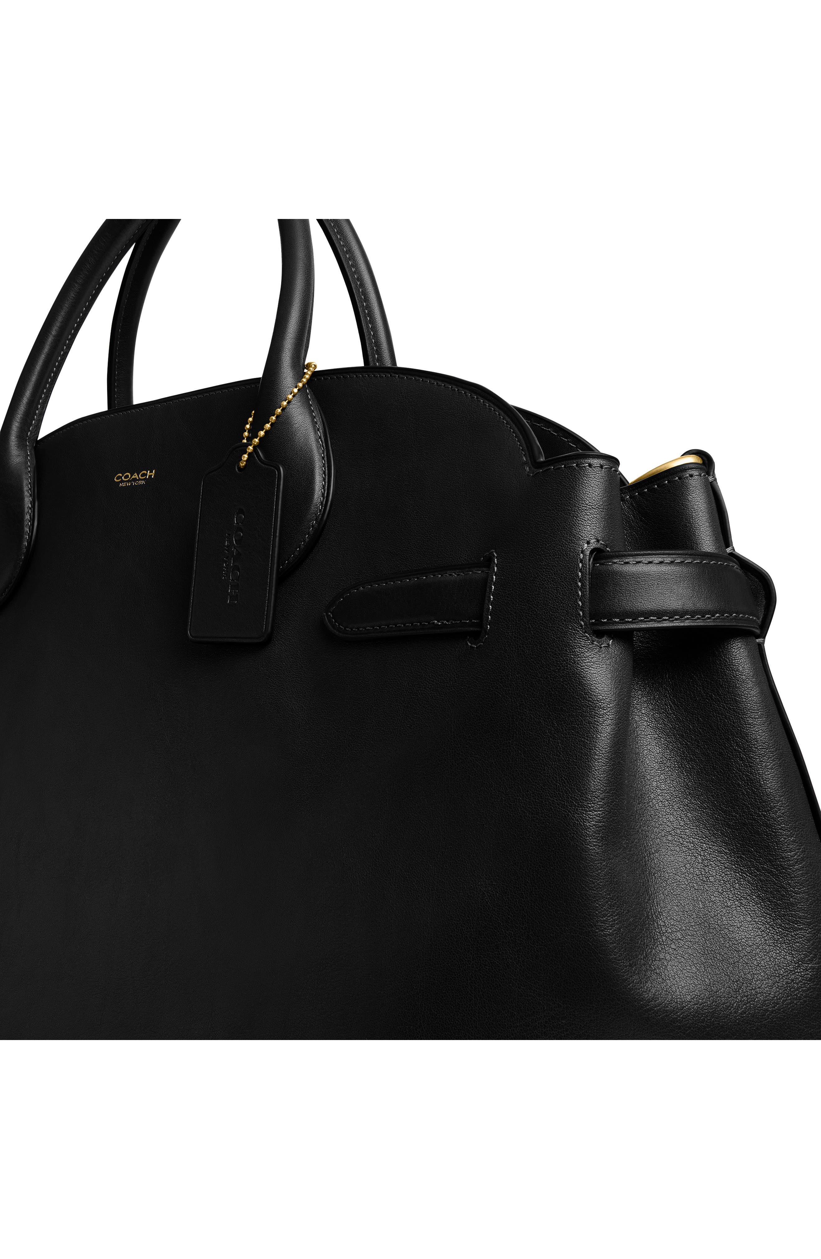 COACH Empire Soft Leather Carryall Satchel, Alternate, color, Black