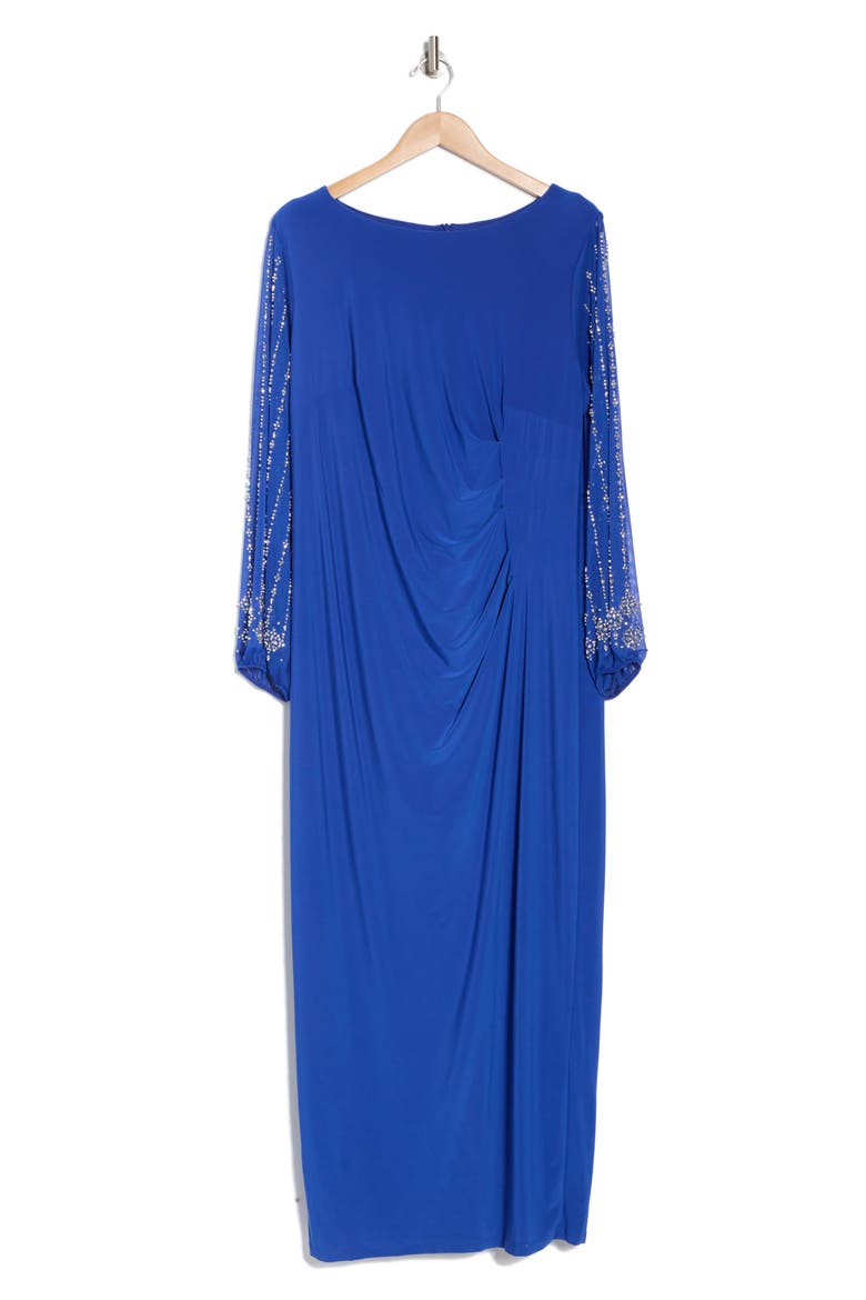 Glitter Sleeve Maxi Dress, Alternate, color, COBALT