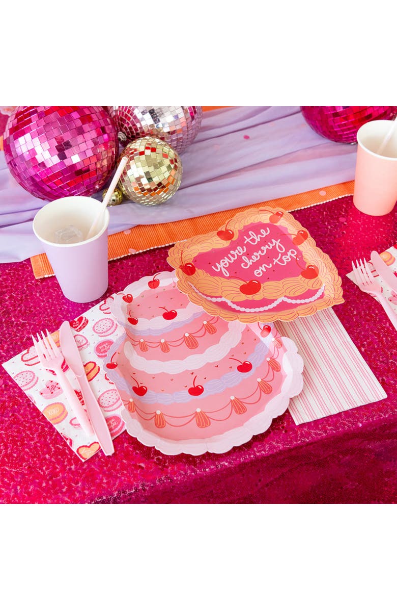 Jollity & Co. Valentine's Day Dinner Cake Plates, Alternate, color, Assorted Pre-Pack