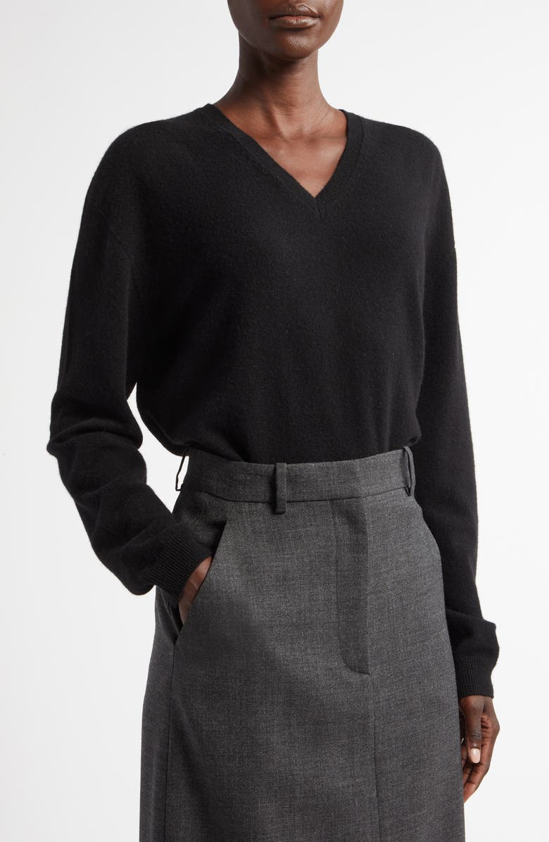 The Row Isaora Cashmere V-Neck Sweater, Alternate, color, 
