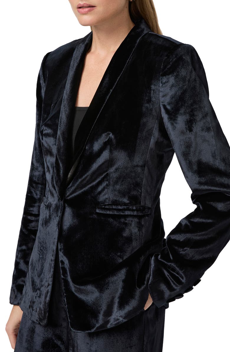 PAIGE Kriselle Velvet Blazer, Alternate, color, Midnight
