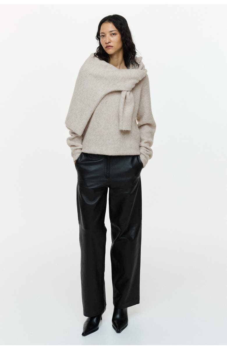 H&M Alpaca-blend One-shoulder Jumper, Alternate, color, Light Beige