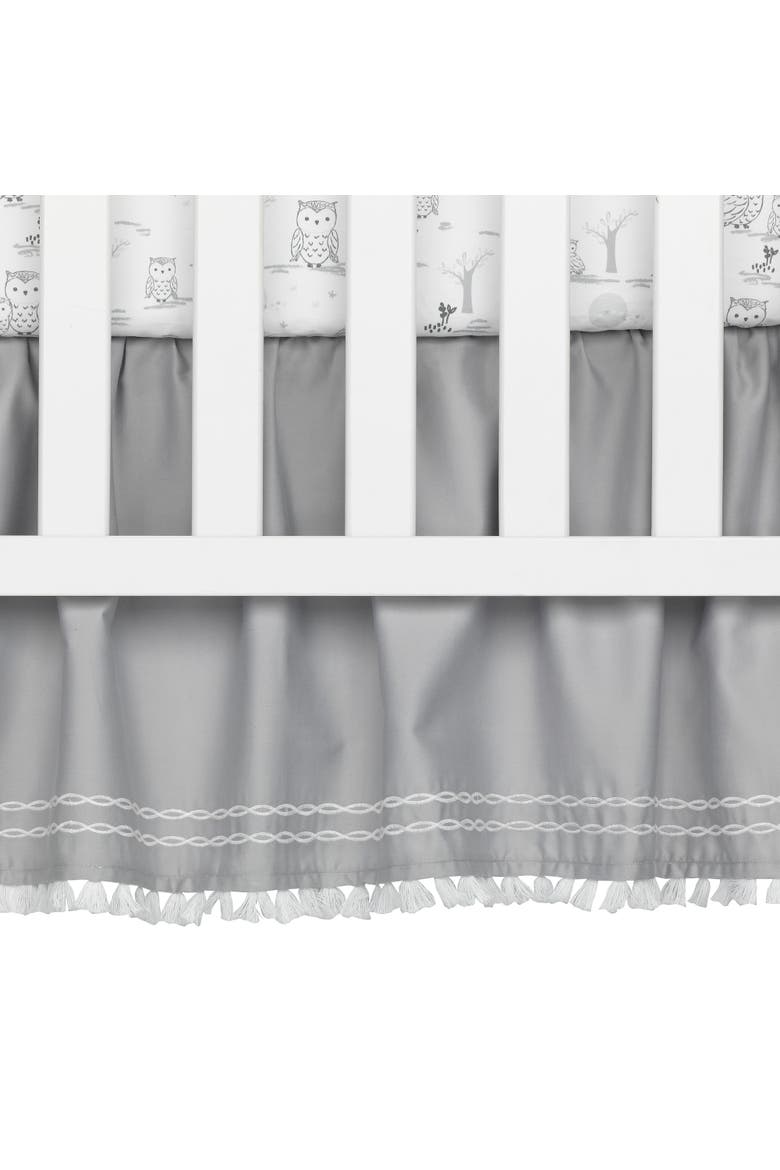 Luna Celestial Owl 4-Piece Nursery Baby Crib Bedding Set, Alternate, color, Gray