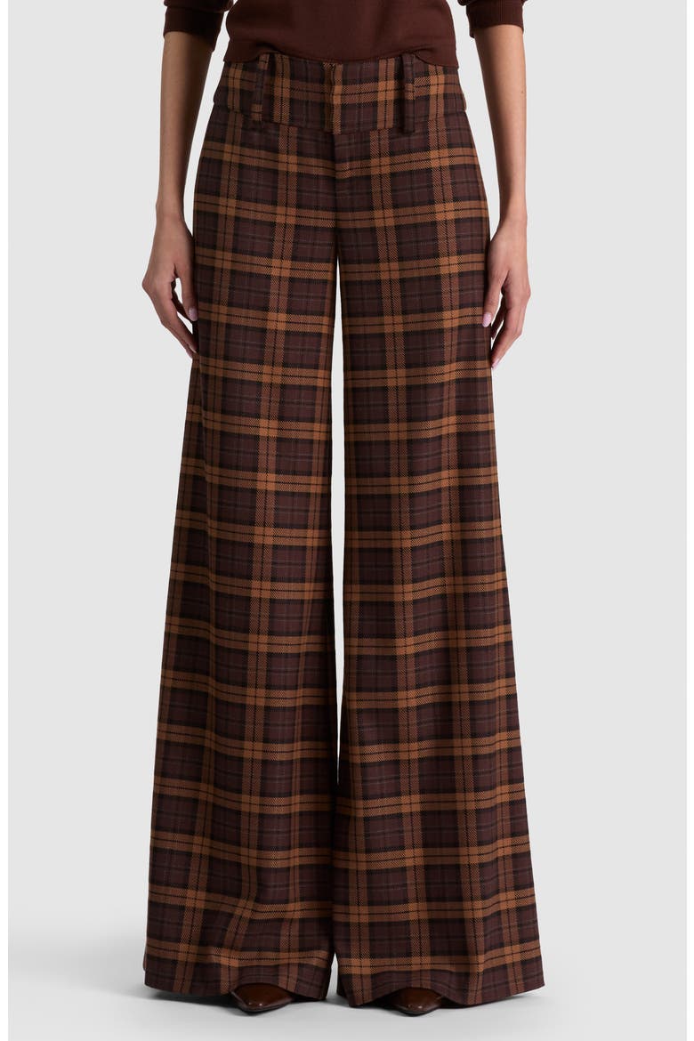 Olivia Low Rise Wide Leg Pants, Main, color, DARK CHOCOLATE/ CAMEL