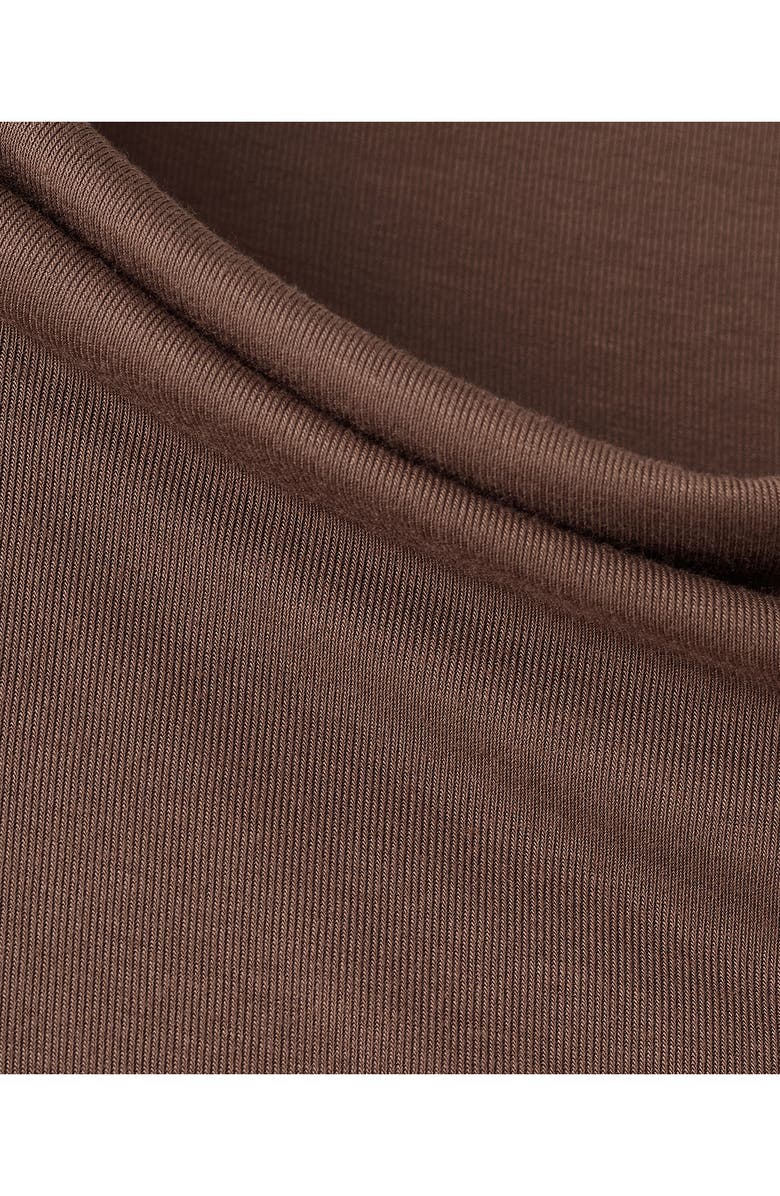 MANGO Asymmetric Gather Maxi Dress, Alternate, color, Brown