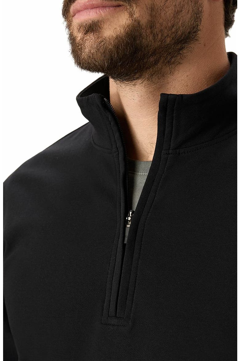 Organic Cotton Stash French Terry Quarter Zip, Alternate, color, Black