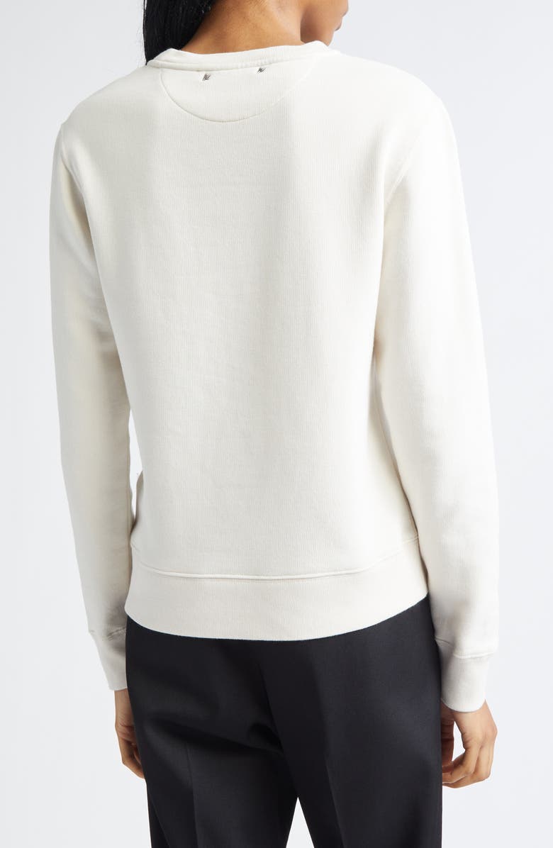 Golden Goose Journey Floral Embroidered Crewneck Sweatshirt, Alternate, color, Artic Wolf/ Black