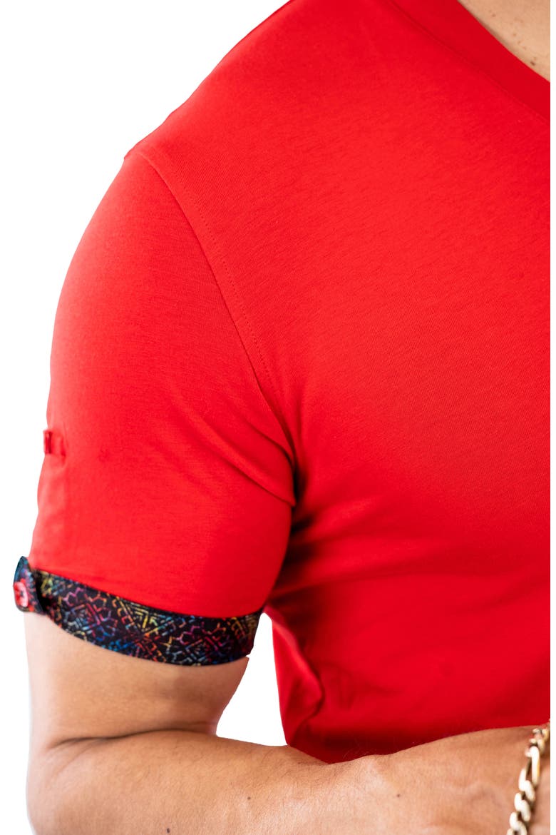 Vivaldi V-Neck T-Shirt, Alternate, color, RED
