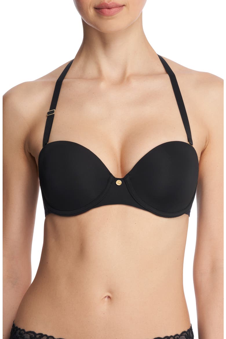 Pure Luxe Strapless Contour Underwire Bra, Alternate, color, BLACK