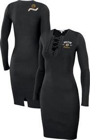 WEAR by Erin Andrews Women's WEAR by Erin Andrews Black Boston Bruins Lace-Up Dress