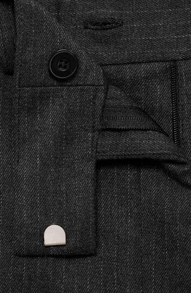 MANGO Pinstripe Ankle Pants, Alternate, color, Grey