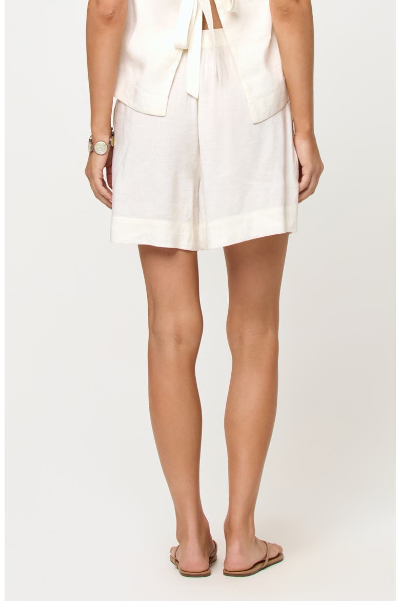 Billie Linen Blend Shorts, Alternate, color, CREAM