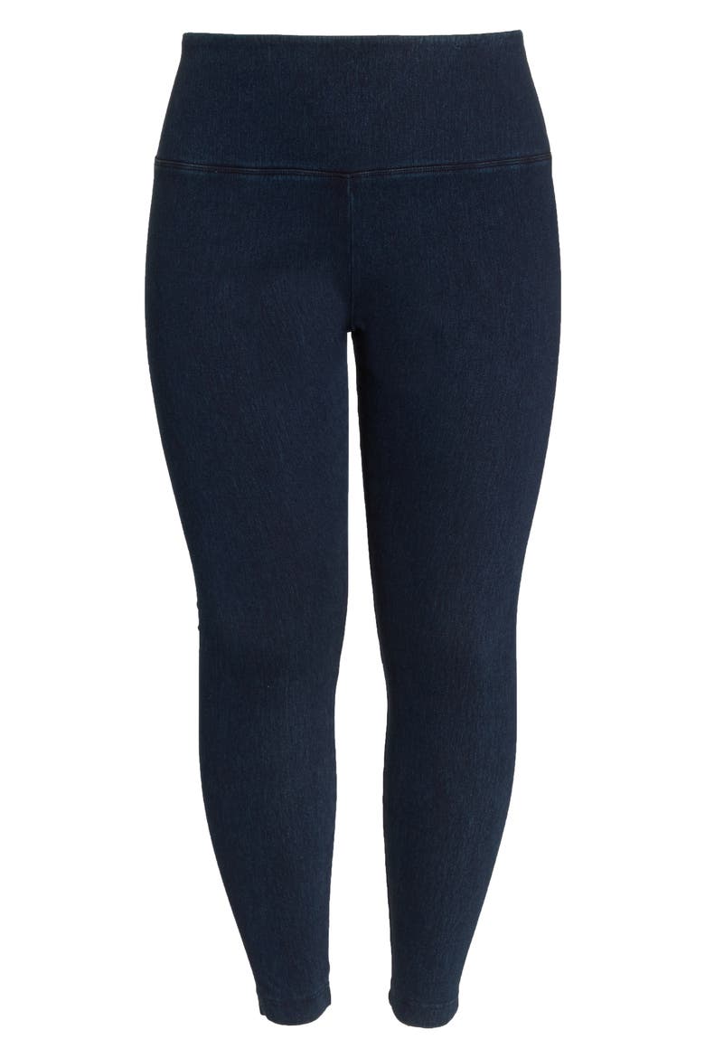 'Lyssentials High Rise Stretch Denim Leggings, Alternate, color, INDIGO