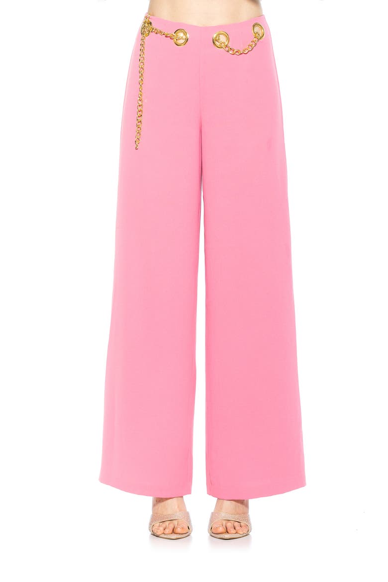 Cassie Grommet High Waist Wide Leg Pants, Main, color, PINK