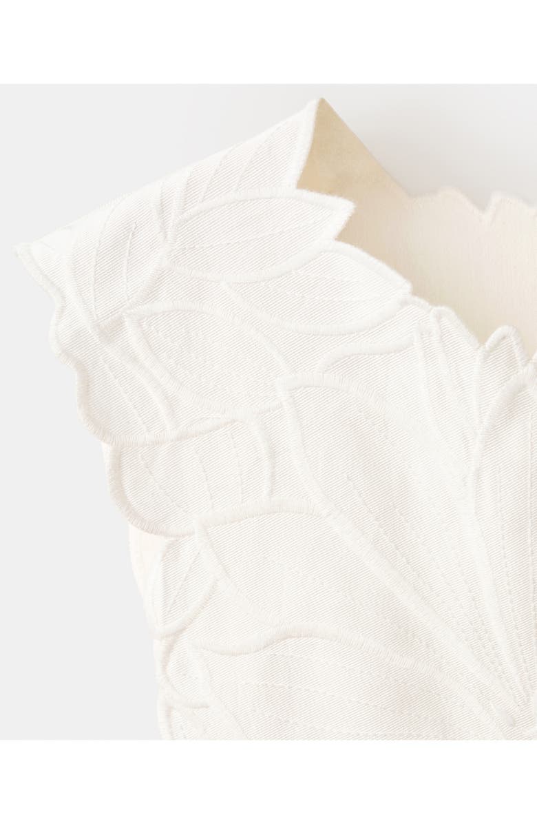 MANGO Floral Embroidered Cotton Blend Top, Alternate, color, Off White