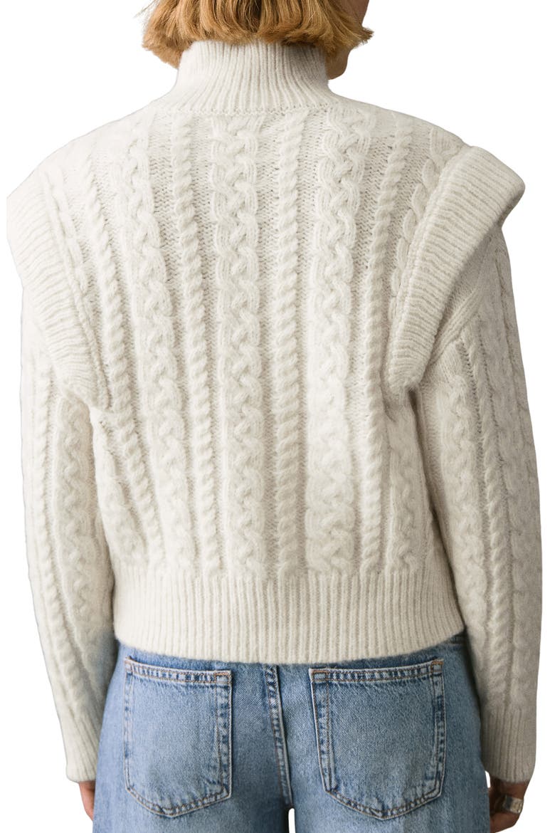 Perkins Mock Neck Sweater, Alternate, color, ECRU