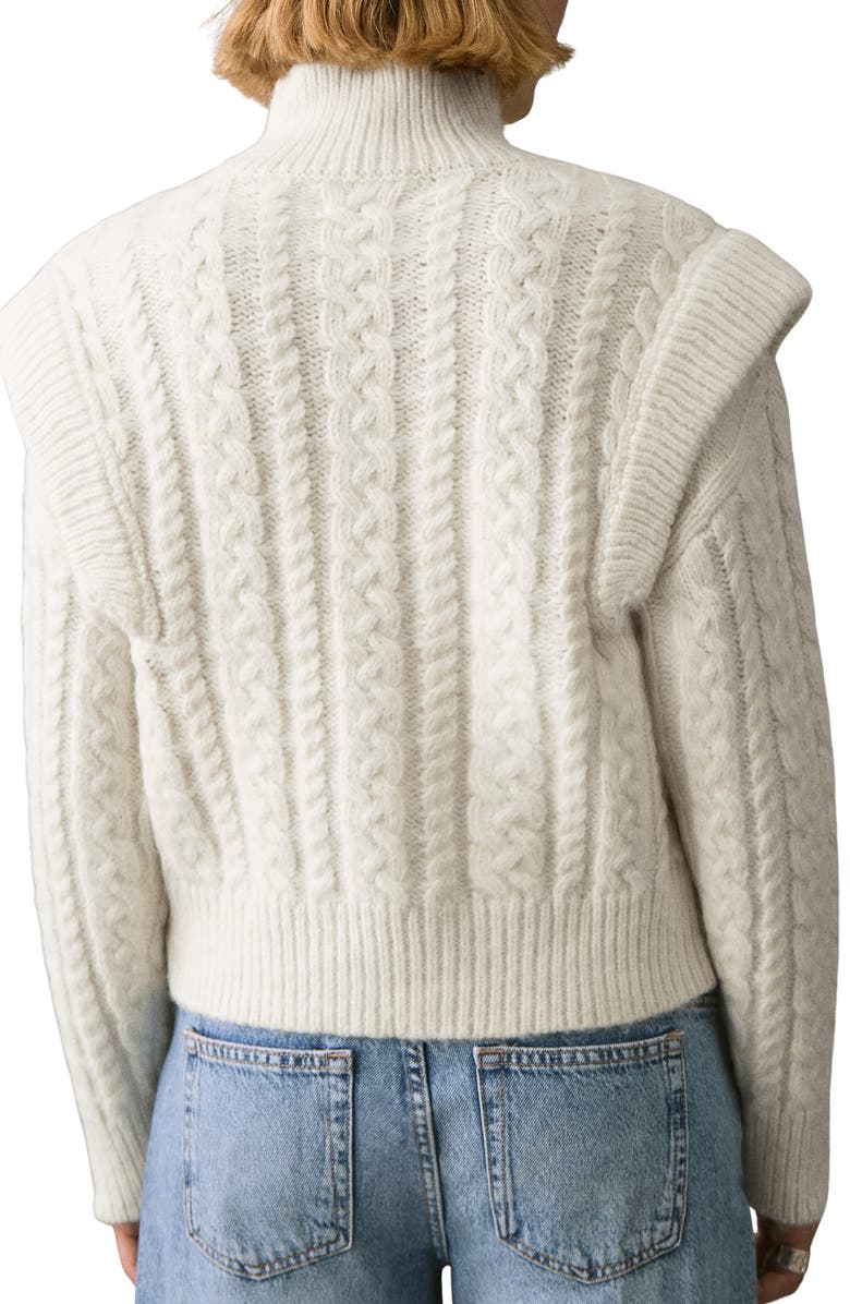 MANGO TEEN Perkins Mock Neck Sweater, Alternate, color, Ecru