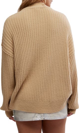 Cocoa Rib Henley Sweater