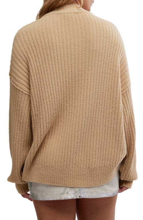 Free People Cocoa Rib Henley Sweater
