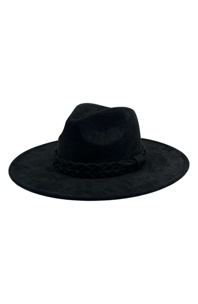 MARCUS ADLER Wide Brim Felt Panama Hat, Main, color, Black