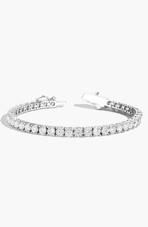 Lab Grown 10ct White Sapphire Tennis Bracelet