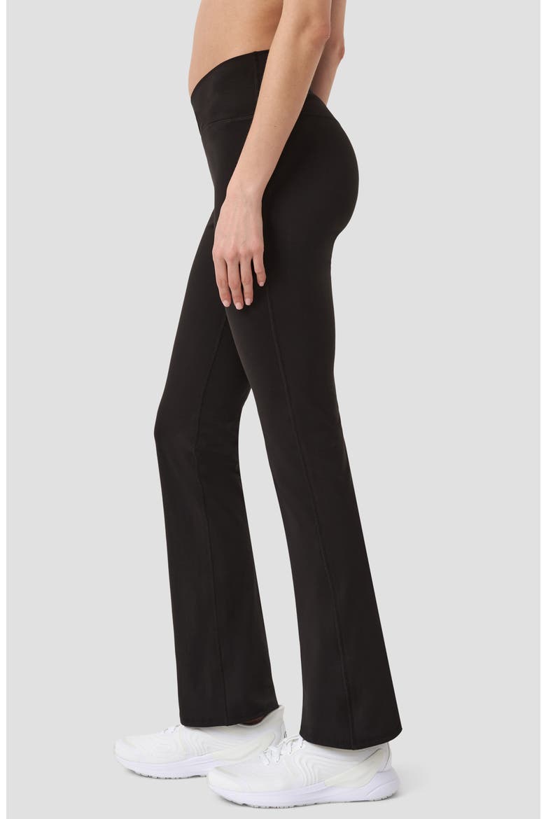 Crossover Waist Flare Leggings, Alternate, color, BLACK