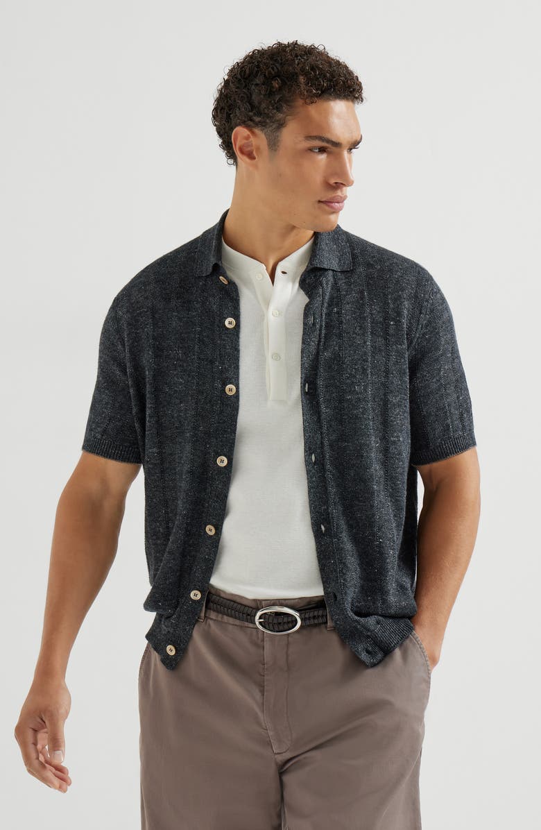 Brunello Cucinelli Knit shirt, Alternate, color, Lignite Grey