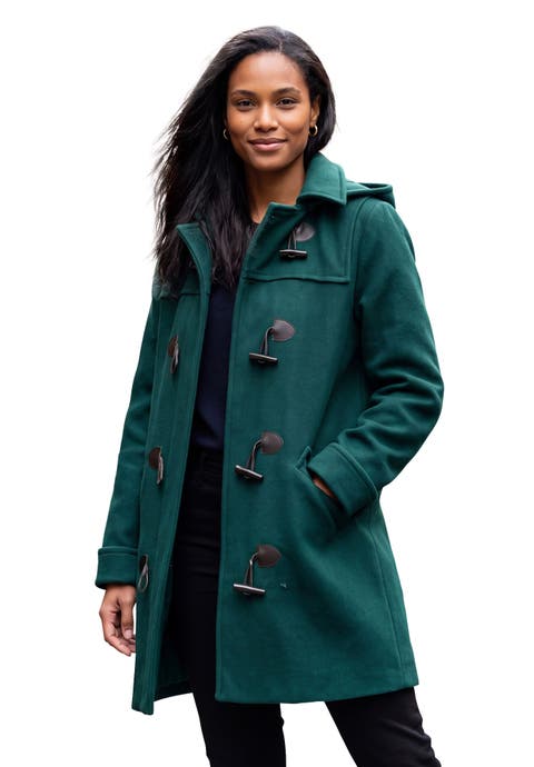 Hooded Toggle Wool Coat (plus)