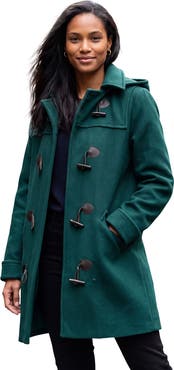 Jessica London Hooded Toggle Wool Coat