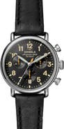 Shinola Runwell Chronograph Leather Strap Watch, 37mm