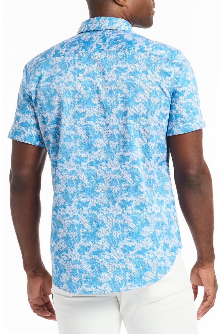 Short Sleeve Button-Up Shirt, Alternate, color, BLUE