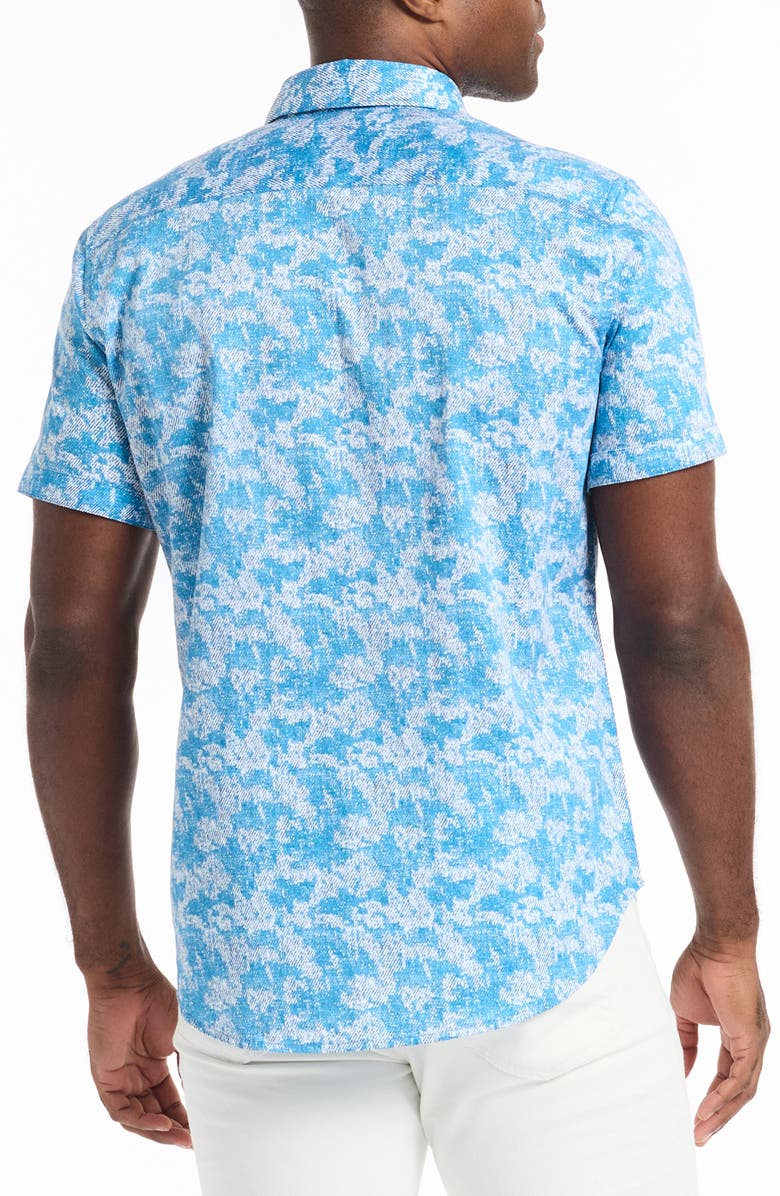 Robert Graham Short Sleeve Button-Up Shirt, Alternate, color, Blue