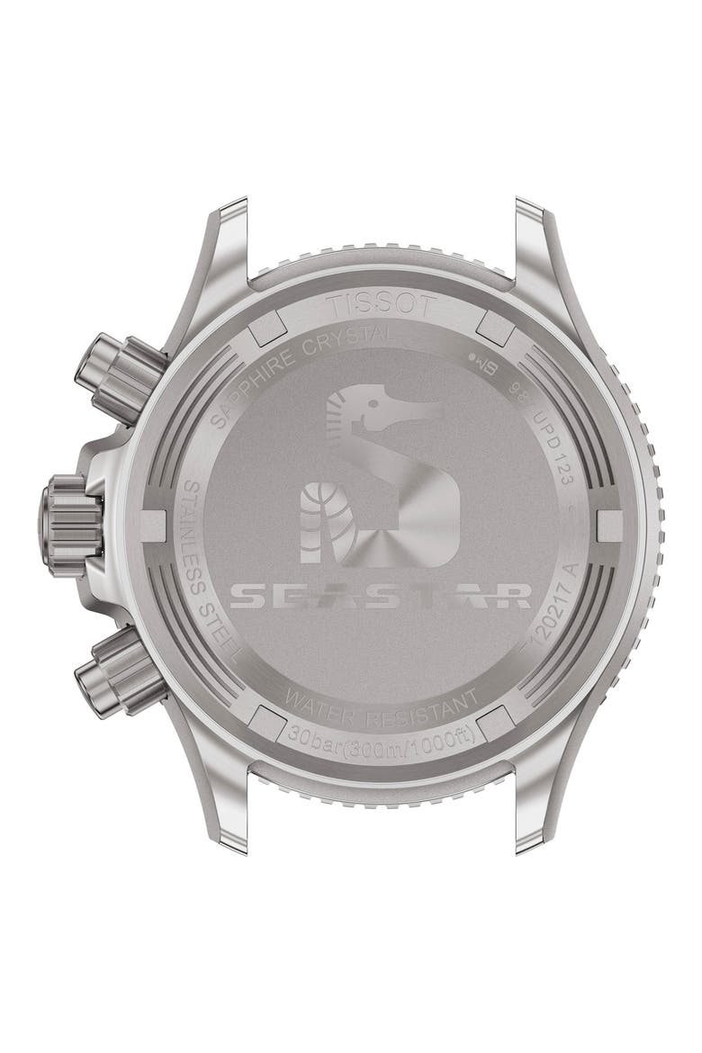 Seastar 1000 Chronograph Grayscale Silicone Strap Watch, 38mm, Alternate, color, GREY GRADIENT