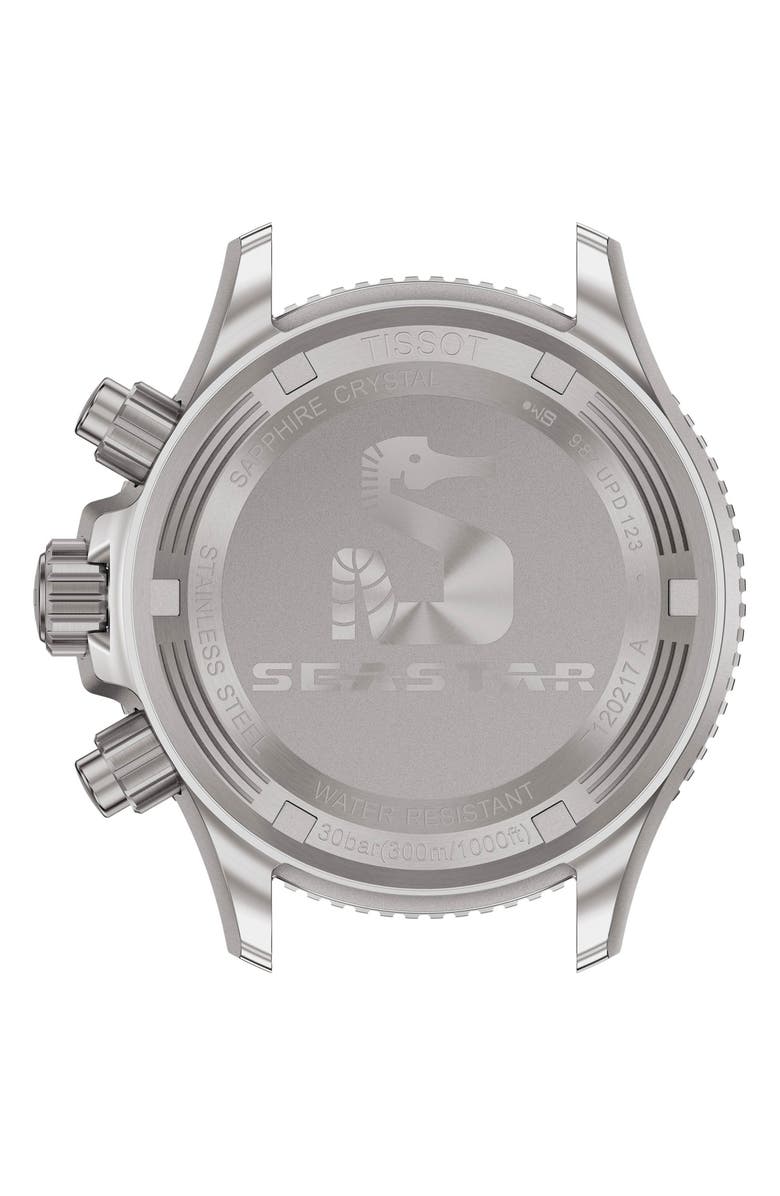 Tissot Seastar 1000 Chronograph Grayscale Silicone Strap Watch, 38mm, Alternate, color, Grey Gradient