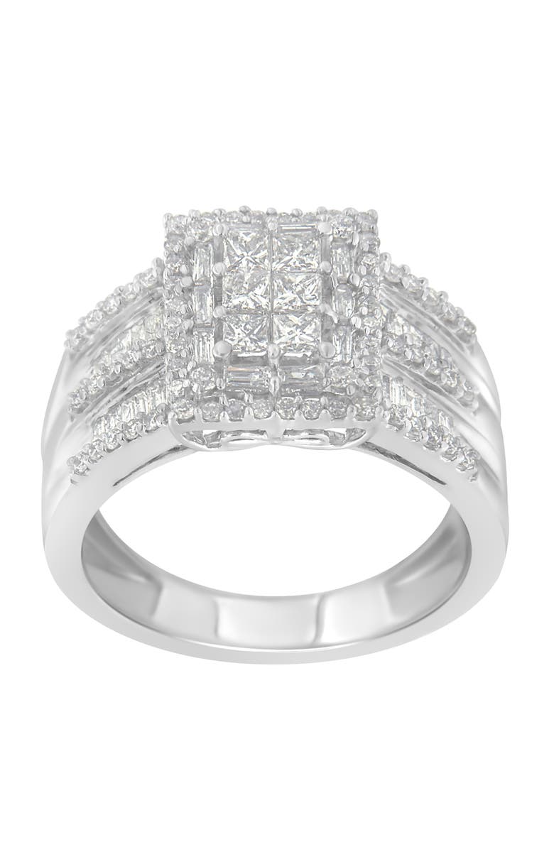 Haus of Brilliance 10K White Gold 1.0 Cttw Diamond Cluster Ring, Alternate, color, White