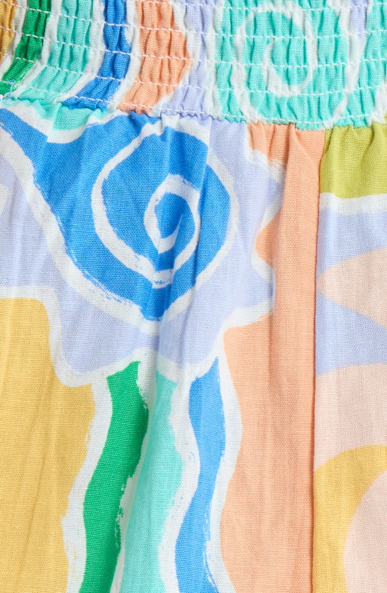 Billabong So Groovy Cotton & Linen Halter Romper, Alternate, color, Blue Multi