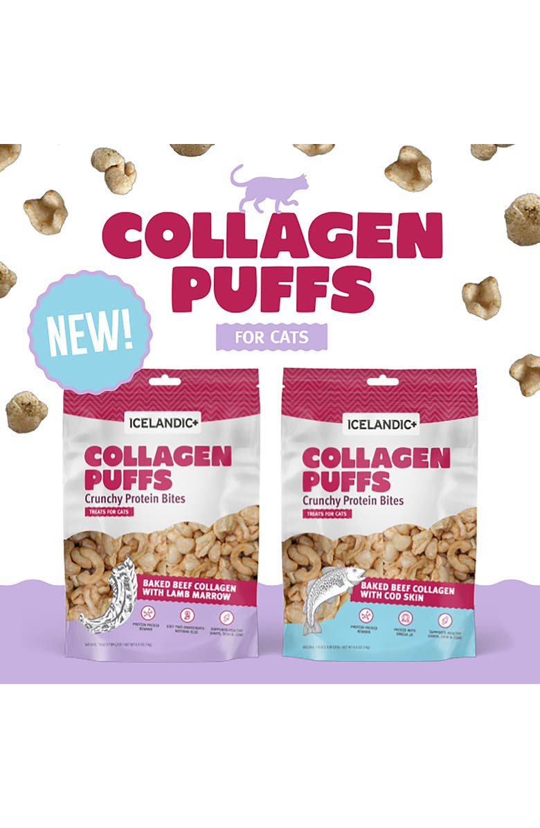 ICELANDIC+ Collagen Puffs Baked Beef Collagen With Lamb Marrow 0.5Oz Bag, Alternate, color, Brown