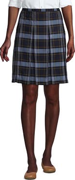Lands' End School Uniform Young  Plaid Box Pleat Skirt Top of the Knee