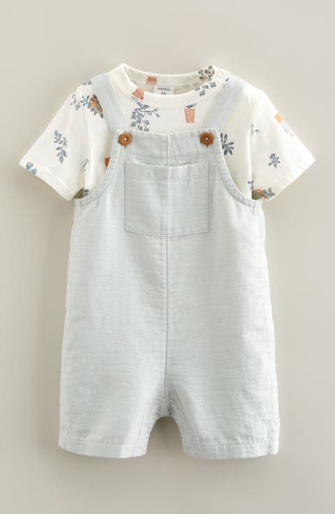 Cotton Bodysuit & Shortalls Set (Baby)