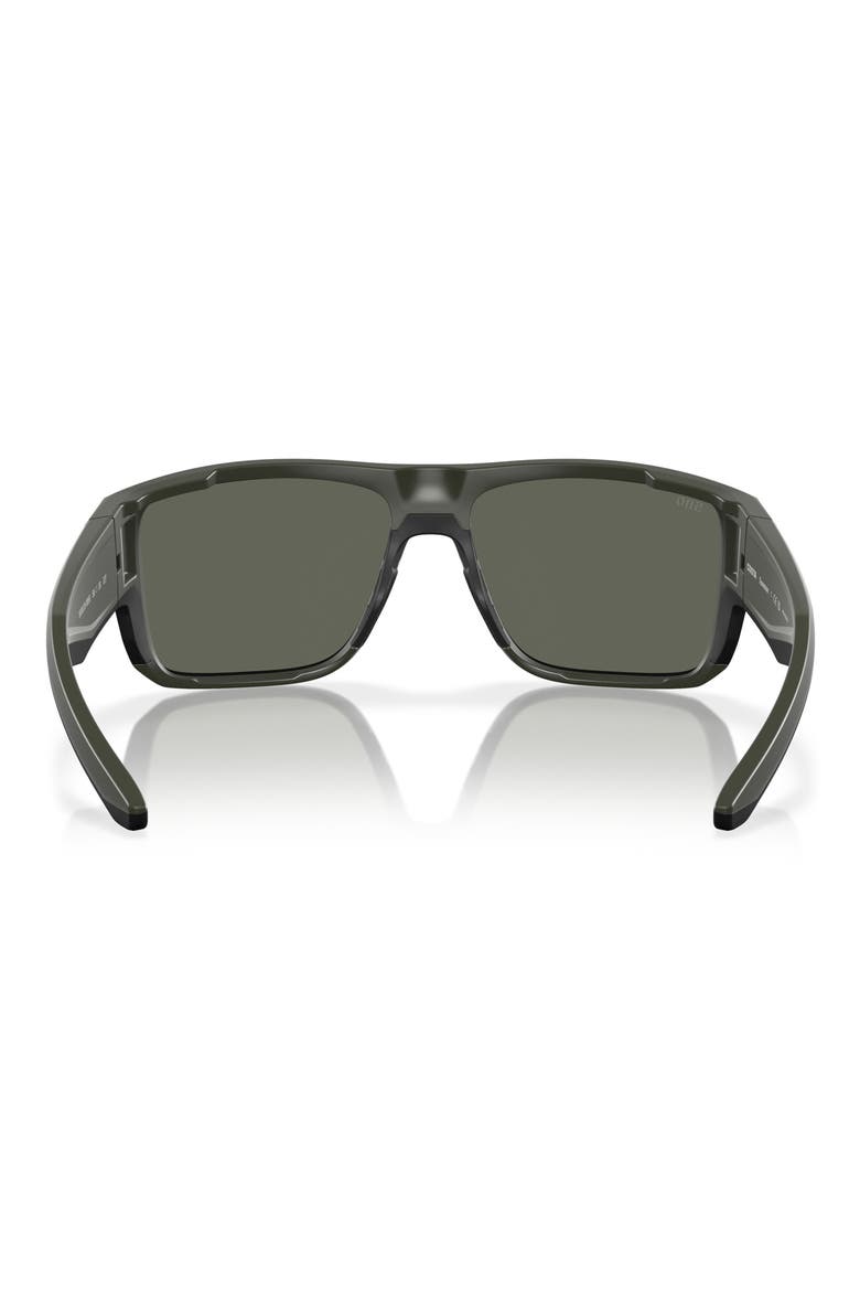 Taxman 59mm Polarized Rectangular Sunglasses, Alternate, color, MATTE OLIVE / GRAY 580G