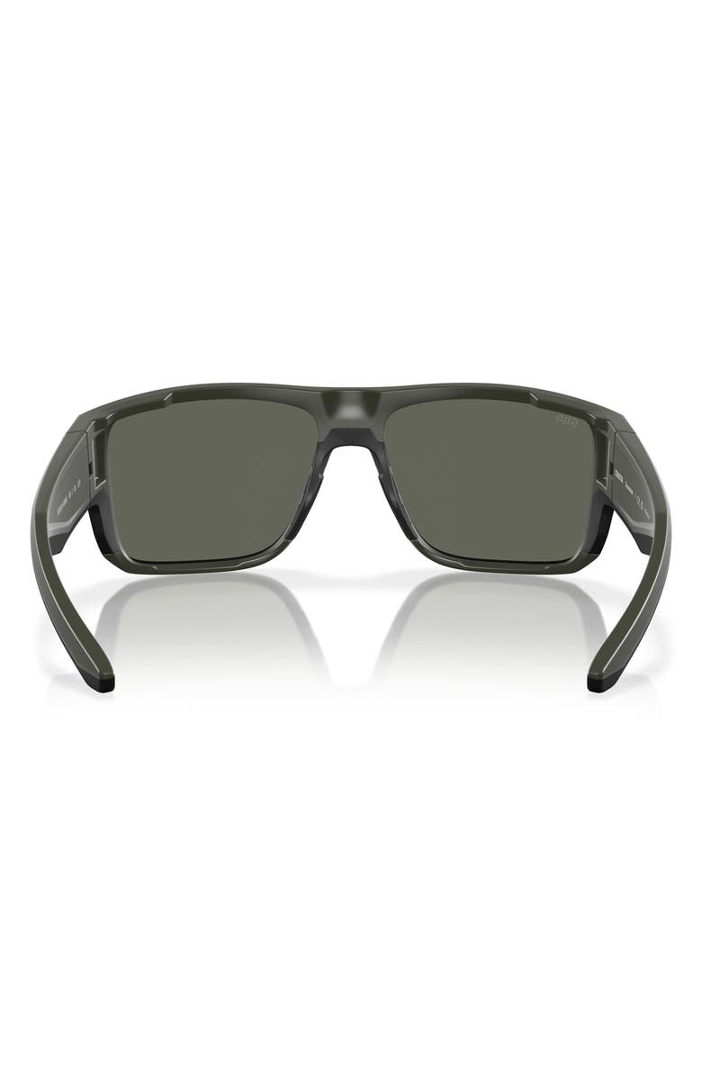 Costa Del Mar Taxman 59mm Polarized Rectangular Sunglasses, Alternate, color, Matte Olive / Gray 580G